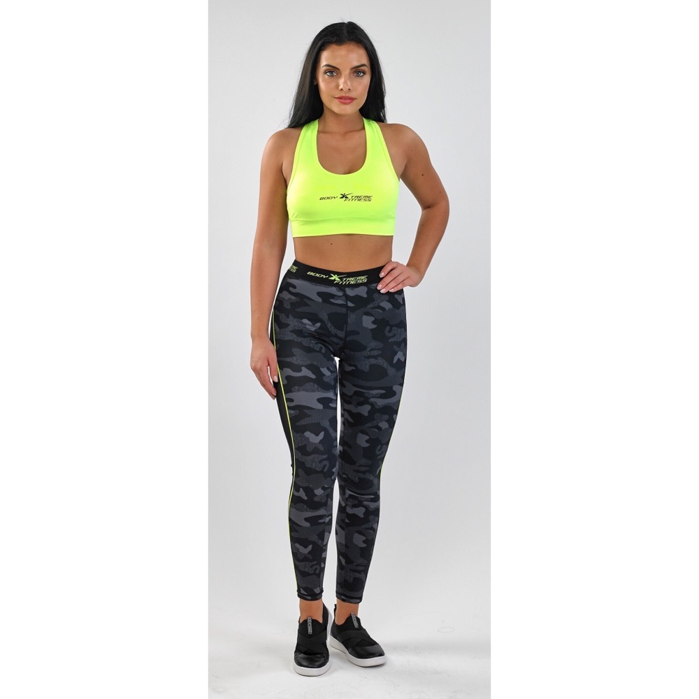 BXF Ladies Camo/Yellow Sports Bra and Leggings